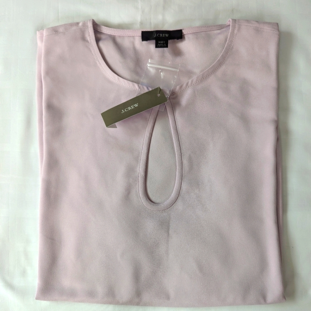 J. Crew Soft Pink Keyhole Blouse